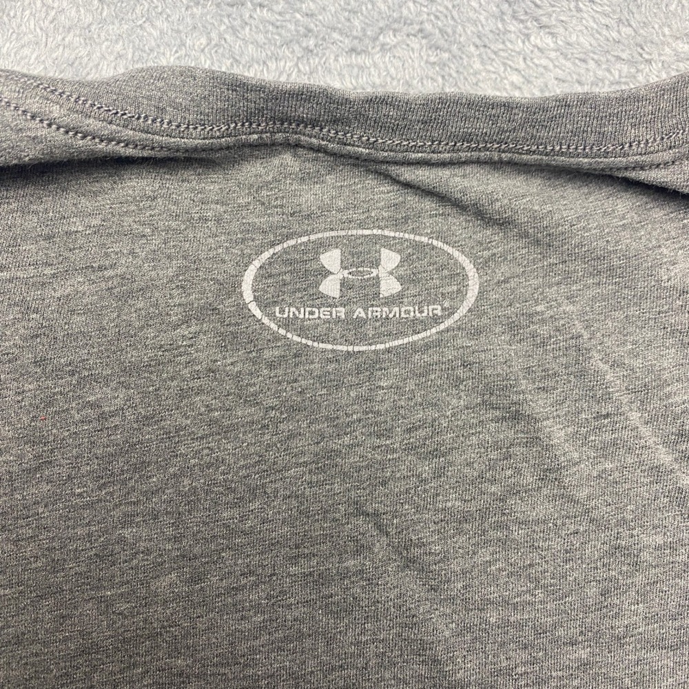 Under Armour Tshirt Mens XL HeatGear Charged Cotton Heather Gray Loose Fit - Picture 11 of 12